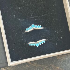 Antler Rings 
The Turquoise Wishbone Stacking Band × 2
Size 8.5